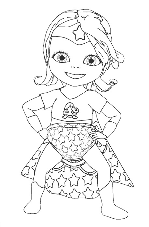 coloriage bebe lilly en super woman